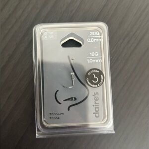 NEW Titanium CZ Diamond Nose Screw for Nostril Piercing Stud/Nose Ring Claire’s